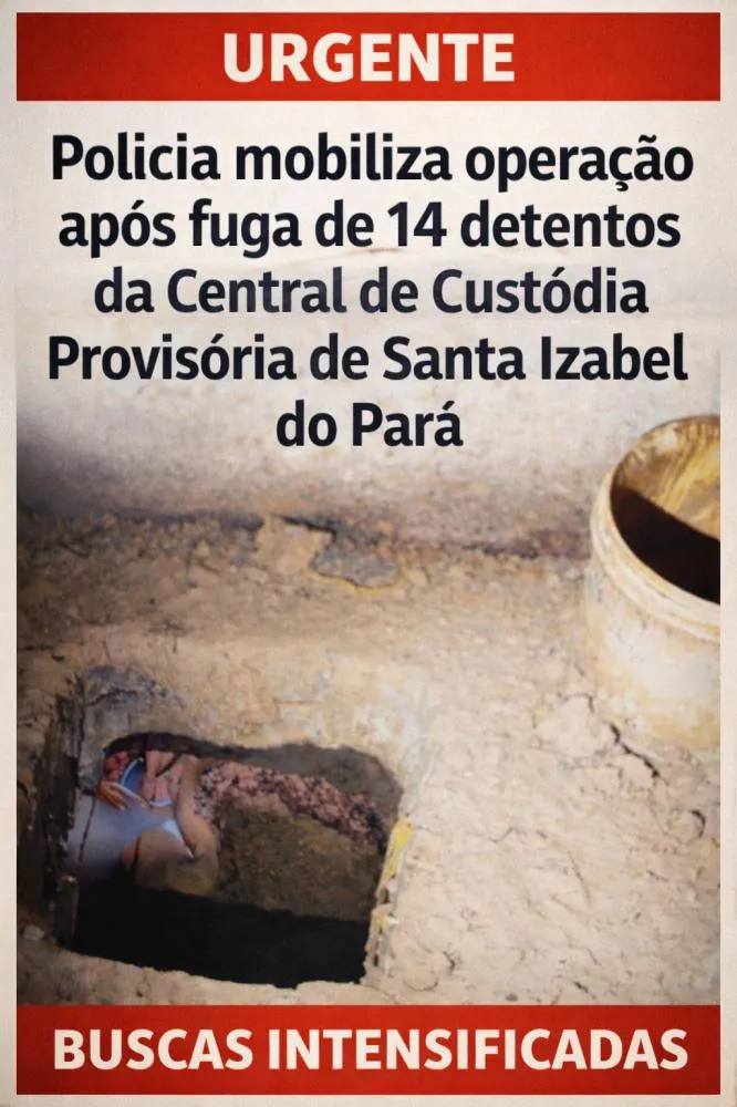 Polícia mobiliza operação após fuga de 14 detentos da Central de Custódia Provisória de Santa Izabel do Pará
