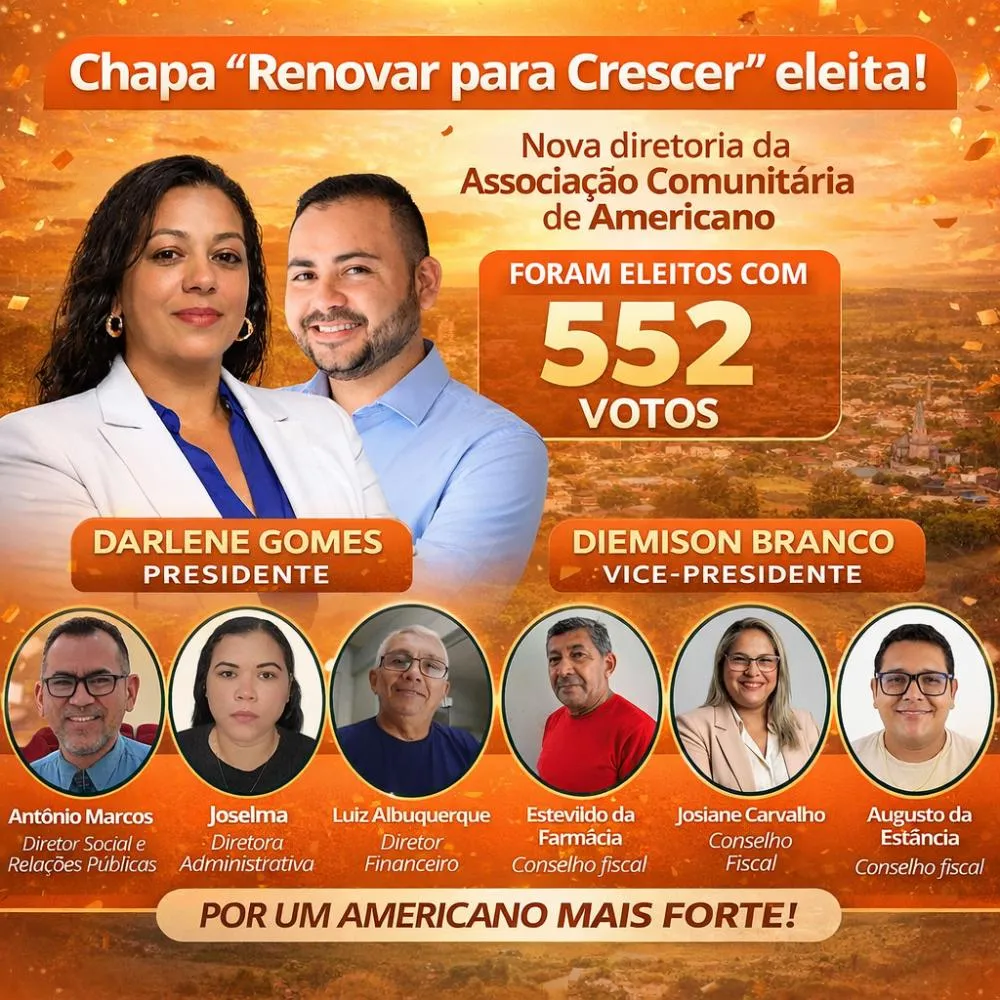 Chapa “Renovar para Crescer” vence eleição da Associação Comunitária de Americano
